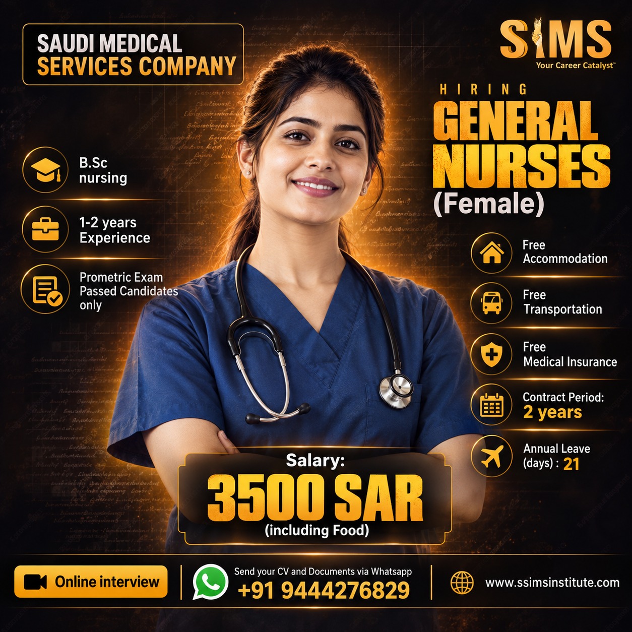 General Nurse (Female) – Saudi Medical Services Company, Saudi Arabia